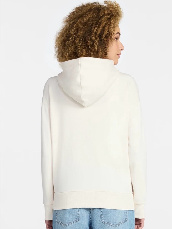Women's Zip Front Fleece Hoodie Jacket. OATMEAL HEATHER - Picture 2 of 4